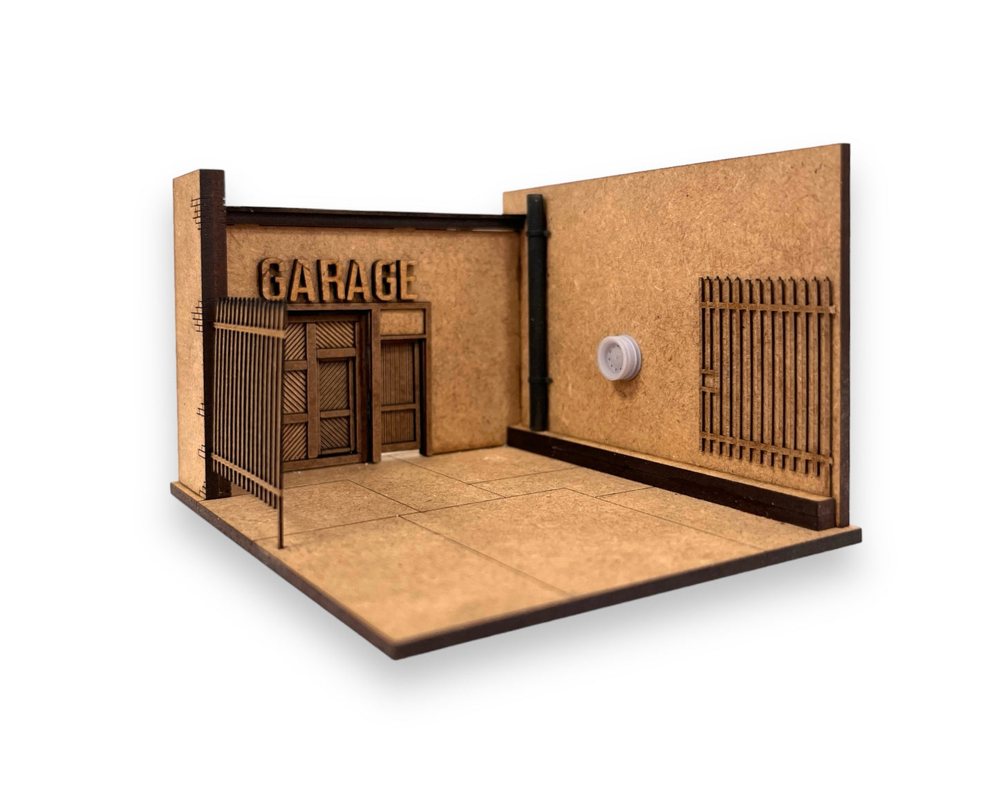 Low Relief Corner Garage - Laser Cut