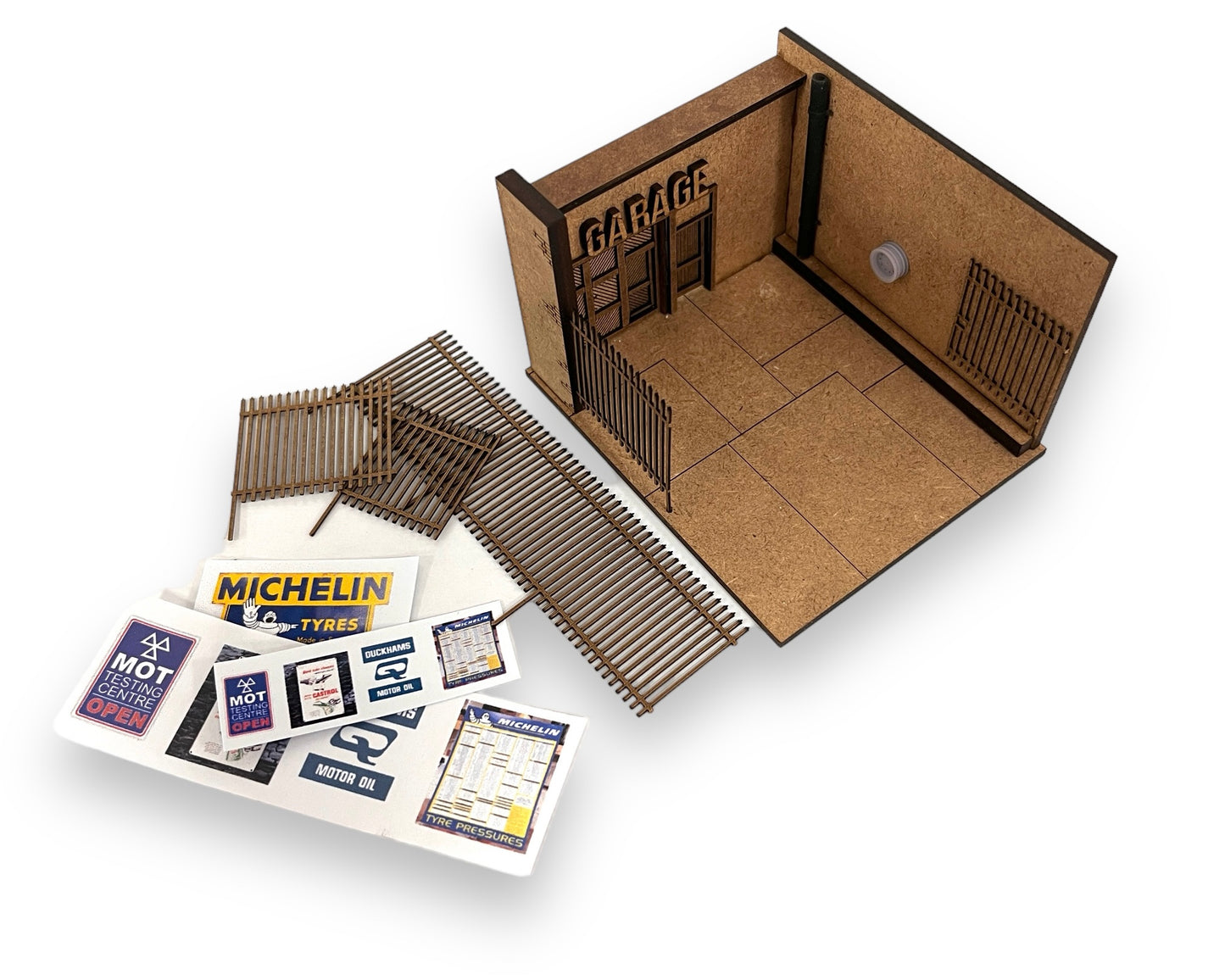 Low Relief Corner Garage - Laser Cut