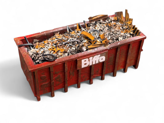 40yd Skip - Red Biffa - Filled - OO Gauge
