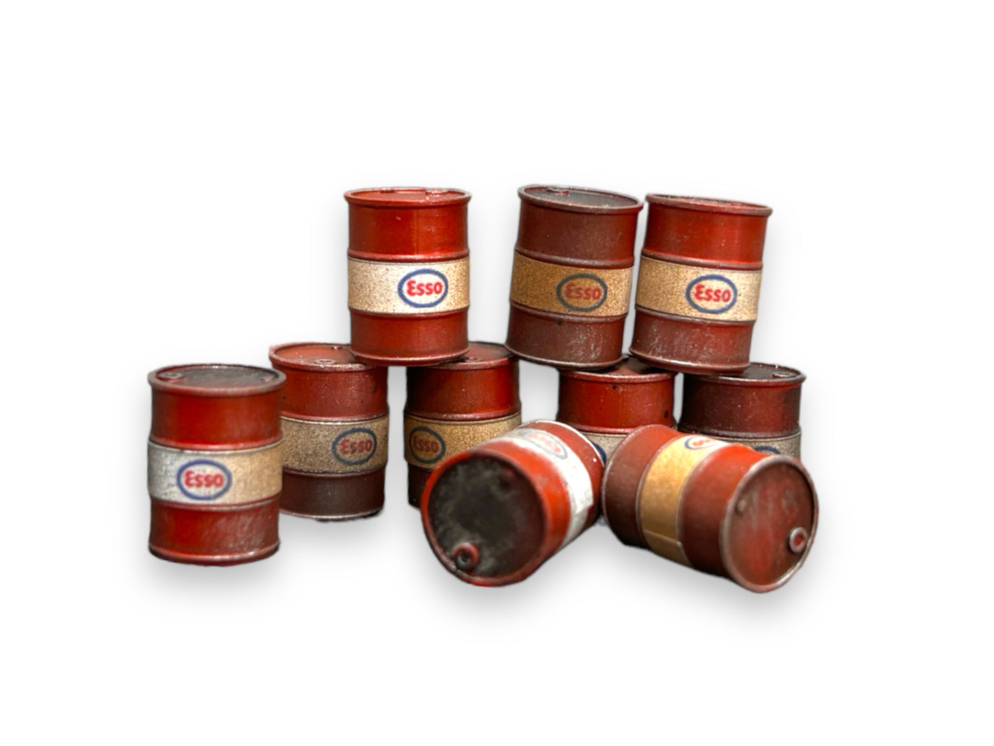 Red Esso oil drums for model railways