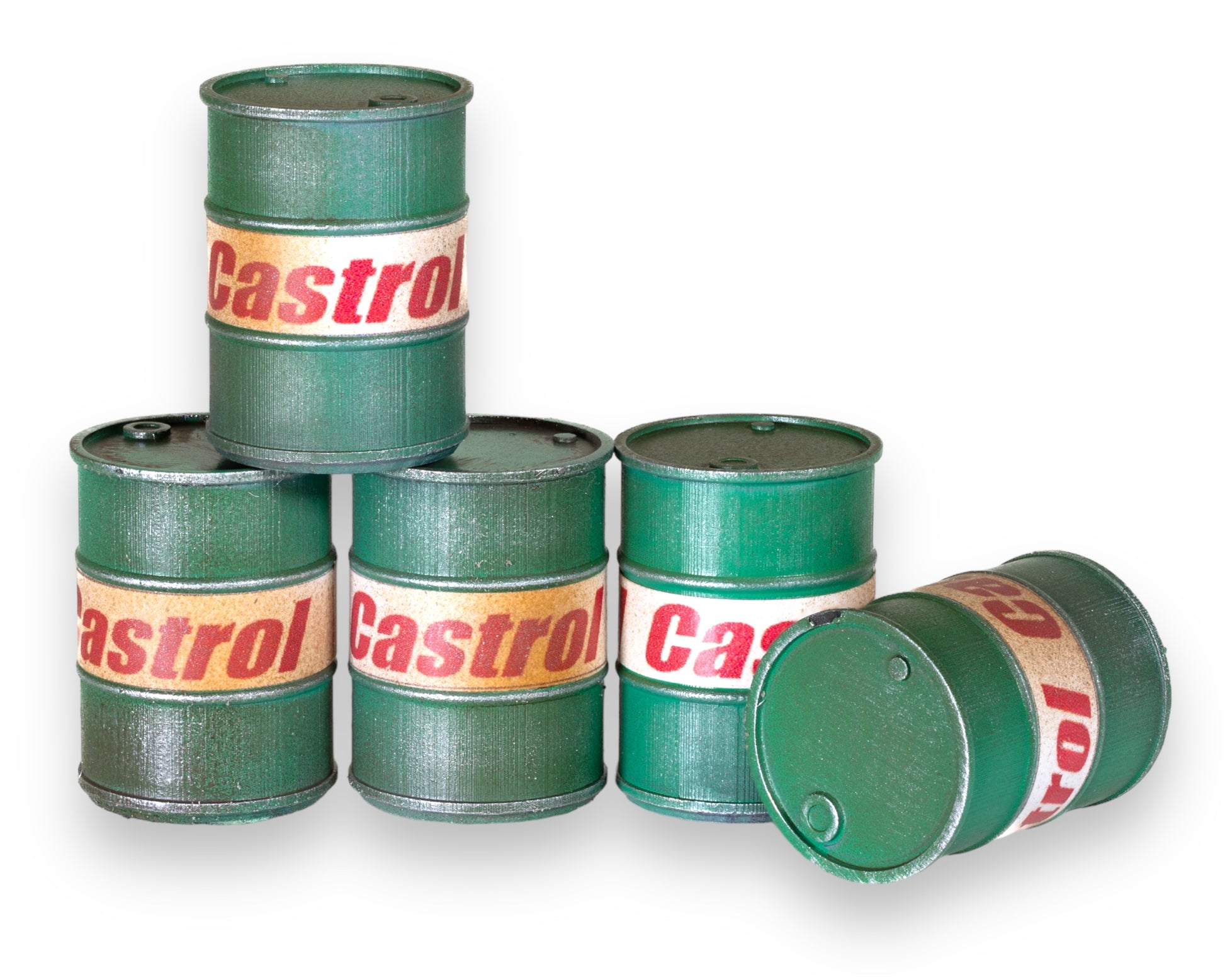 Green Castrol Oil Drums for model railway