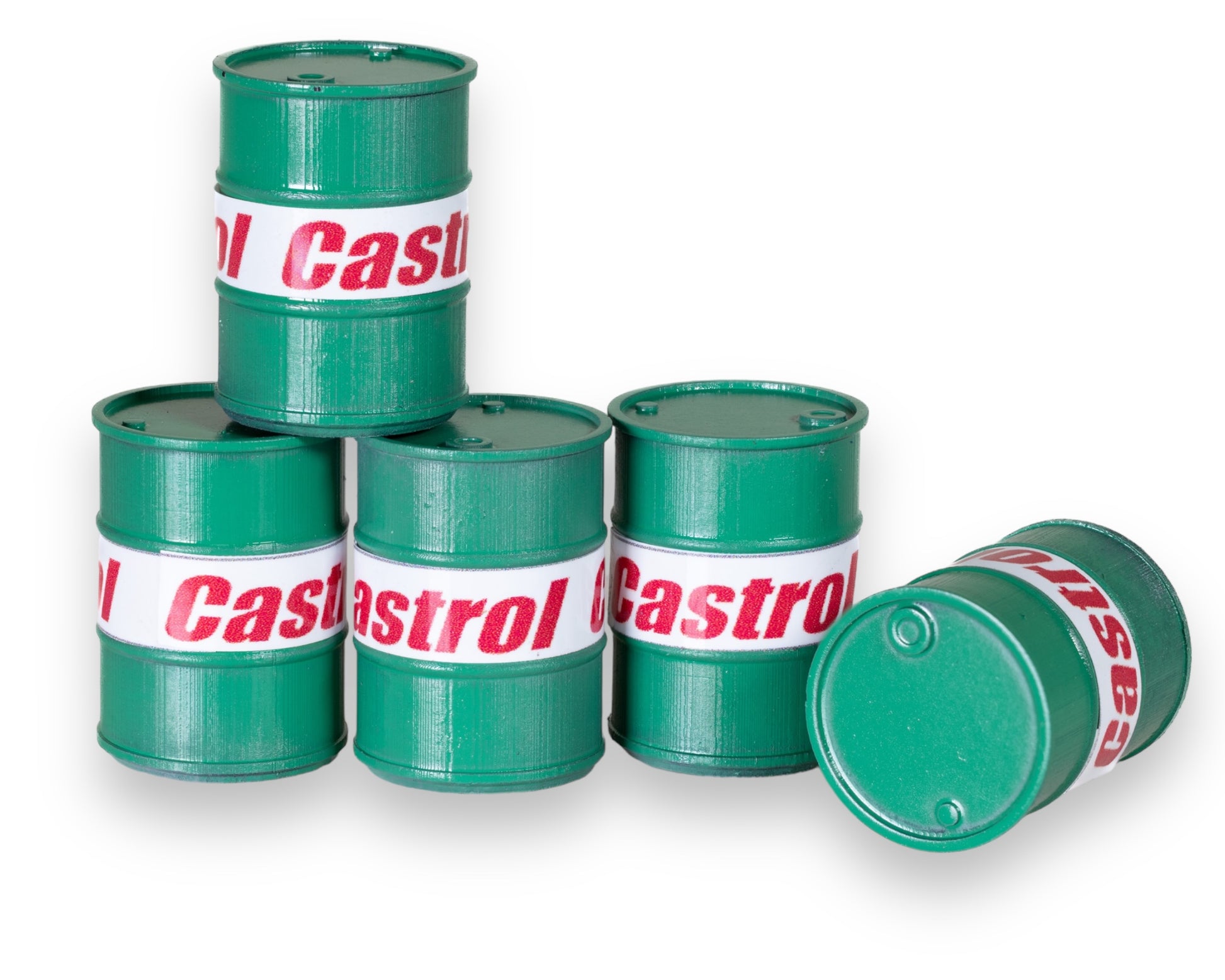 Green Castrol Oil Drums for model railway