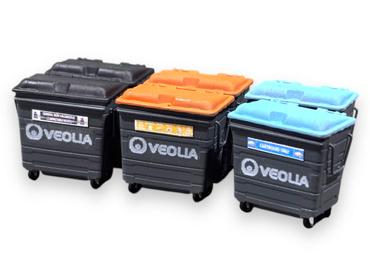 Veolia Logo Commercial Bins - OO Gauge