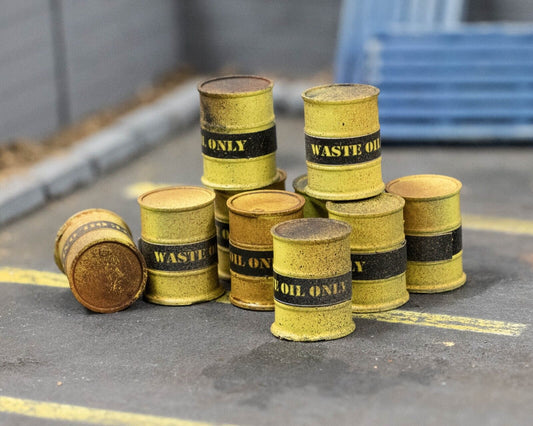 Waste Oil Drums - Yellow - OO Gauge