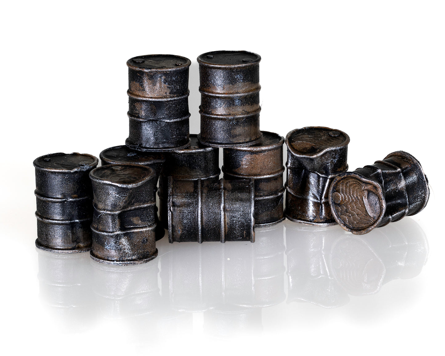 Coloured Dented Oil Drums - Premium Weathered - TT:120