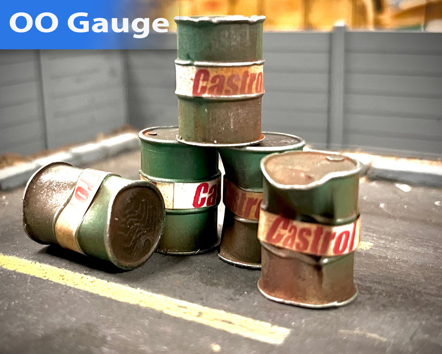 Castrol Oil Drums - Premium Weathered - OO Gauge