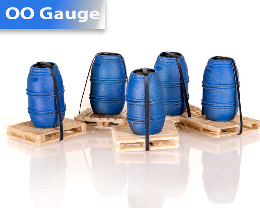 Chemical Barrel on Pallet - Blue - OO Gauge