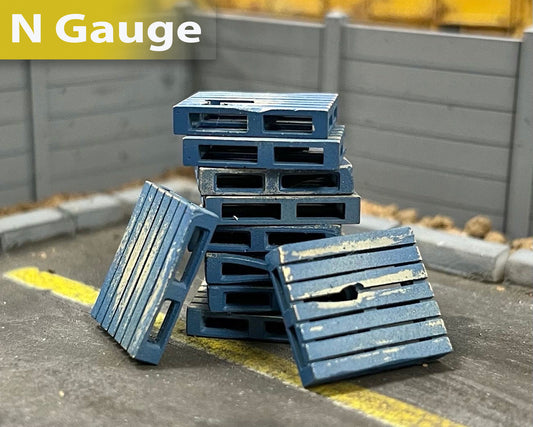 Shipping Pallets - Blue Weathered - N Gauge