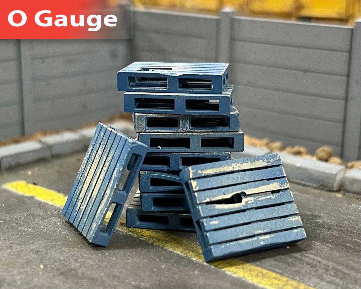 Shipping Pallets - Blue Weathered - O Gauge