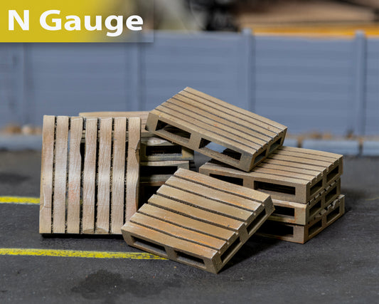 Shipping Pallets - Weathered  Wood - N Gauge